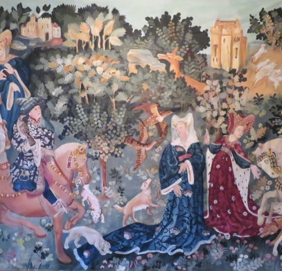 Tapisserie Partie de chasse - Moyen-Age